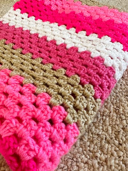 Retro Baby Blanket - Barbie Pink (Large)