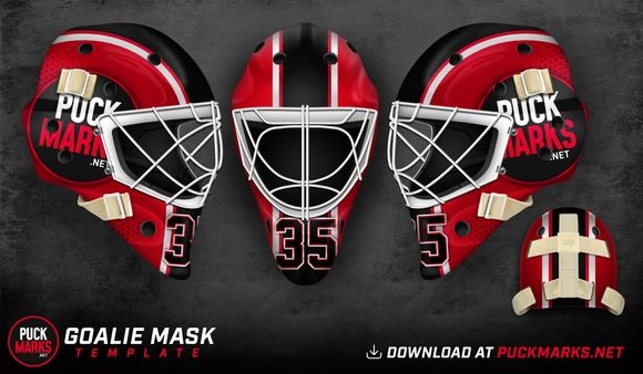 Puck Marks Hockey Goalie Mask Template Package