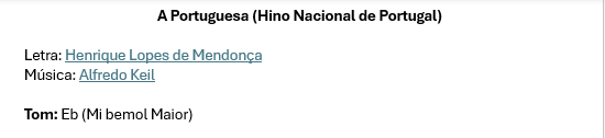 Hino Nacional de Portugal - Acordes
