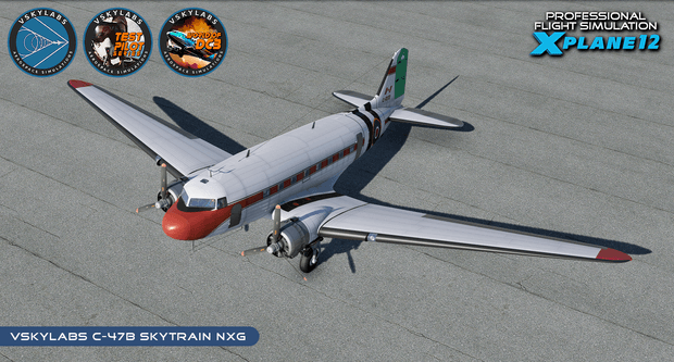 VSKYLABS C-47B Skytrain. Highly-Engineered C-47B simulation add-on