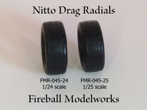 Nitto Drag Radial 275/60R-15 Tires 1/24 and 1/25 Scale