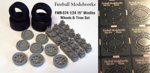 FMR-074 15" Minilite Wheels and Tires 1/24 and 1/25 scales