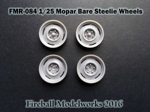 FMR-084 120 Mopar Bare 15" Steelie Wheels 1/25 scale