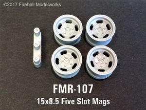 Early Bronco Five Slot Mag 4X4 Wheels 15x8.5 or 15x10 1/25 Scale
