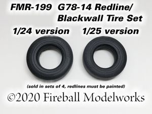 FMR-199 G78-14 Redline Bias-Ply Tires 1/24 &amp; 1/25 Scale