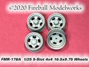 Five Slot Wheels 4x4 and 2WD 16.75 x 9.75 1/25 Scale