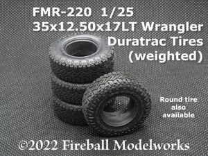 Wrangler Duratrac 35x12.5R17LT Tires 1/25 Scale