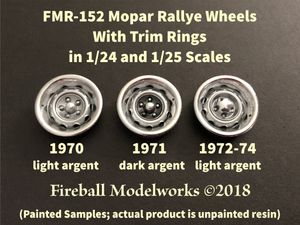 FMR-152 153 Mopar 15x7 Rallye Wheels 1/24 &amp; 1/25 Scale 