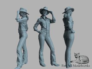 Cool Cowgirl 1/25 Scale STL File