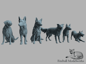 Dog Assortment 1/25 Scale STL Files