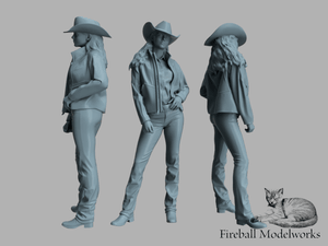 Cowgirl in Jacket 1/25 Scale STL File