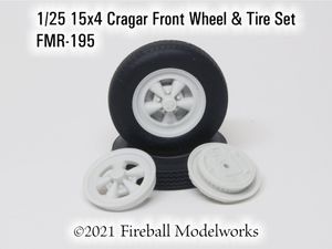 FMR-195 15x4 Cragar SS Mags Front Wheel &amp; Tire Set 1/25 Scale