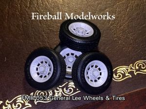 FMR-053 General Lee Wheels &amp; Tires Set 1/25 Scale