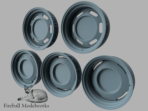 Mopar Steelies and Dog Dish Assortment 1/25 Scale STL Files