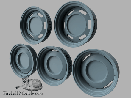 Mopar Steelies and Dog Dish Assortment 1/25 Scale STL Files
