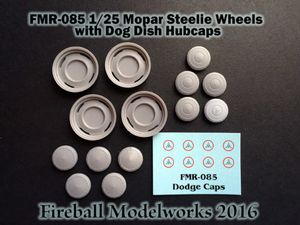 FMR-085 Mopar Steelies and Dog Dish Hubcaps 1/25 scale