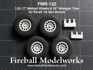 Method 17" Wheels &amp; 35" Wrangler MT/R Tires for Revell Early Bronco
