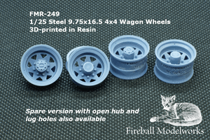 Steel 8-Lug 16.5 x 9.75 Wagon Wheels 1/25 Scale