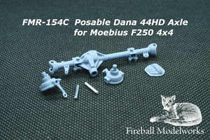 Poseable Front Dana 44HD Axle For Moebius Ford Trucks 1/25 Scale