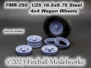 Steel 8-Lug 16.5 x 6.75 Wagon Wheels 1/25 Scale 