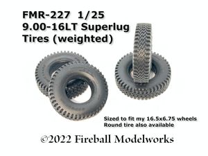 Superlug 9.00-16LT Tires 1/25 Scale