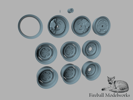 15-inch Ford 4x4 Truck Steelies 1/25 Scale STL Files