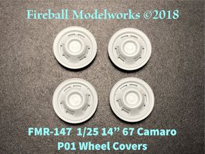 FMR-147 14" Camaro 1967 P01 Wheel Covers 1/25 Scale