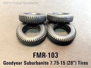 Goodyear Suburbanite 7.75-15 Tires 1/25 Scale