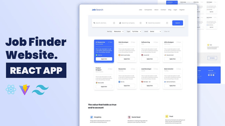 Simple Job Finder App | Vite ReactJs &amp; Tailwind Css - Updated Source Code