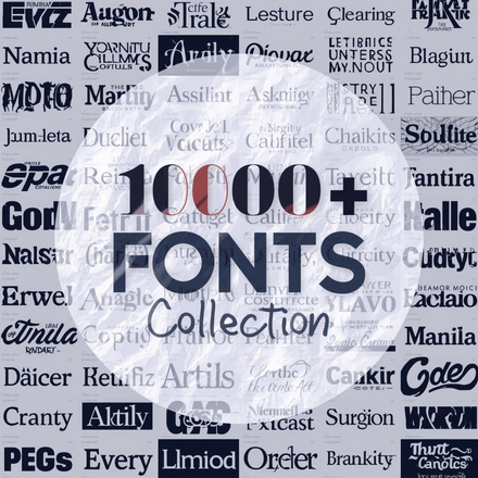10000+ Fonts Collection