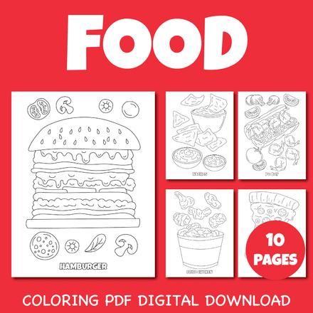 My Favorite Food Coloring Pages For Kids Pack 2