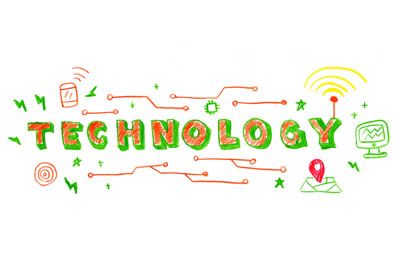 Technology Handdrawn Word Illustration