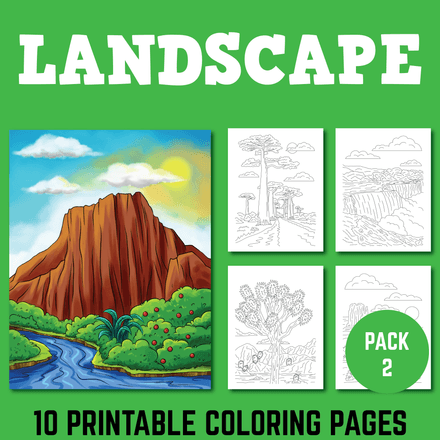 Landscape Coloring Pages Pack 2