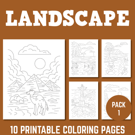 Landscape Coloring Pages Pack 1