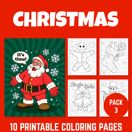 Christmas Coloring Pages Holiday Celebration Pack 3