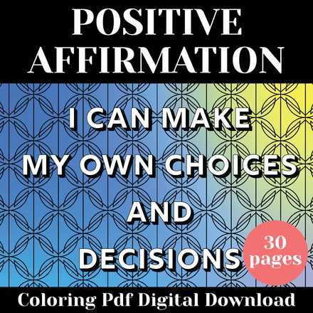 Positive Affirmation Coloring Pages Printable pdf Pack 3