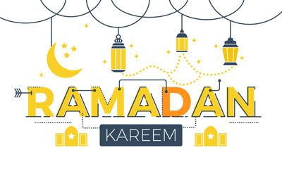 Ramadan Kareem Word Illustration