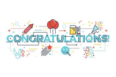 Congratulations Word Illustration