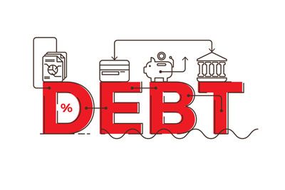 DEBT Word Illustration