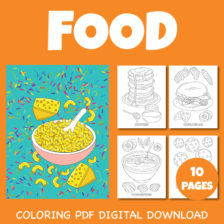 My Favorite Food Coloring Pages For Kids Pack 1