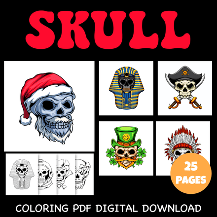 Skull Spooky Vibes Halloween Coloring Pages Fun October Activities Sheets Pack 1