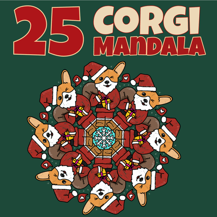 Corgi Dog Theme Mandala Coloring Pages