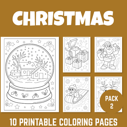 Christmas Coloring Pages Holiday Celebration Pack 2