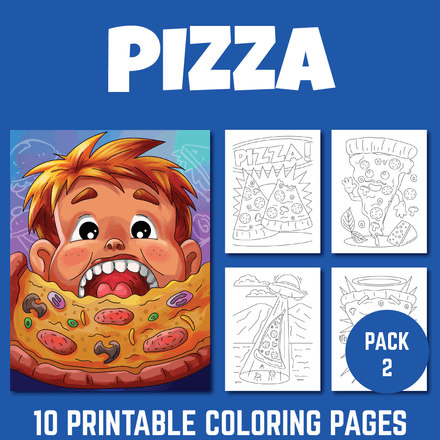 Pizza Lover Coloring Pages Pack 2