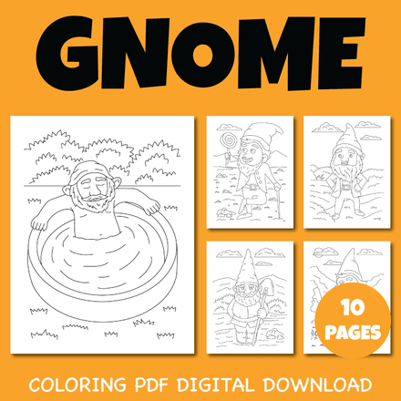 Gnome Coloring Pages Pack 3