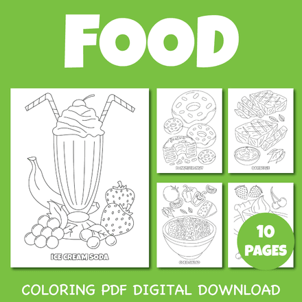 My Favorite Food Coloring Pages For Kids Pack 3