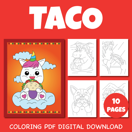 Taco Coloring Pages Pack 3