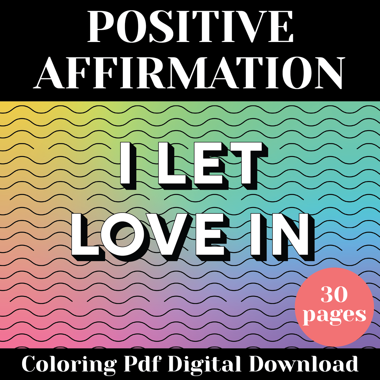 Positive Affirmation Coloring Pages Printable pdf Pack 2