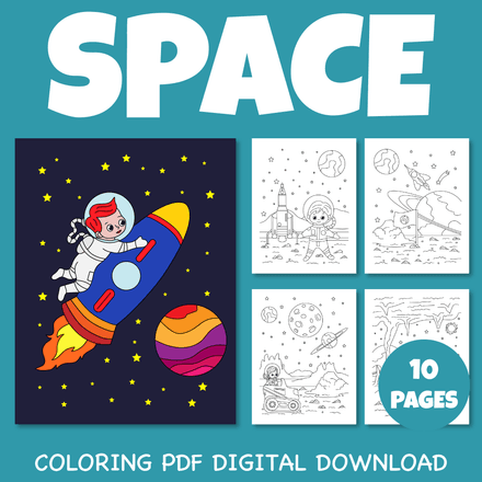 Mysteries of Space Printable Sheet pdf Back to School Coloring Pages Pack 3