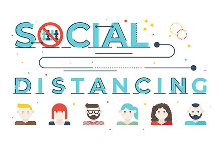 Social Distancing Word Illustration